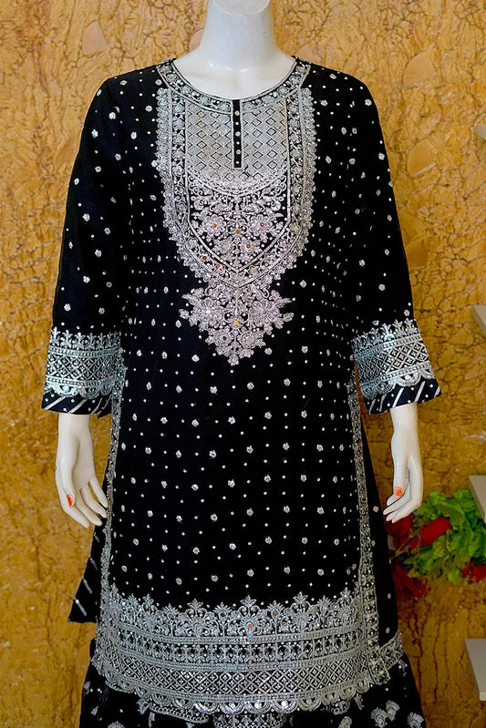 Saira Sultana - Lehanga Collection - Aleena - Black