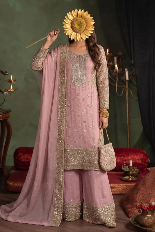 Saira Sultana - Zimal - T Pink - 4 Piece