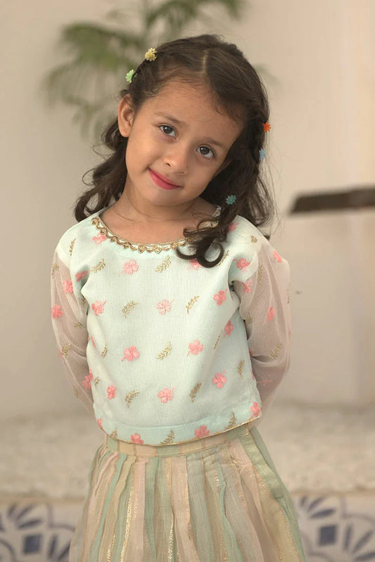 Sania Khan Studio - Pastel Bloom Lehenga Set
