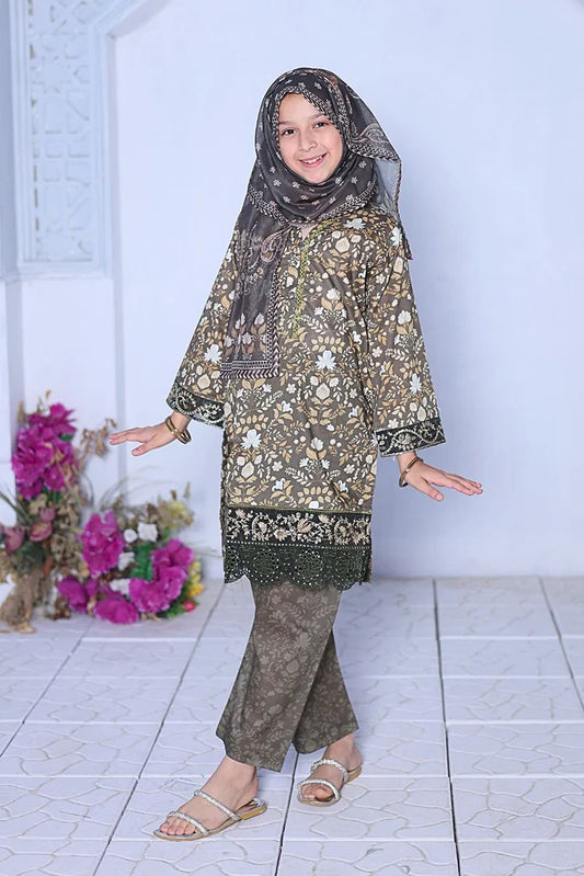 Suntex Fabrics - Printed Lawn Chikankari Embroidered Suit - 3 Piece