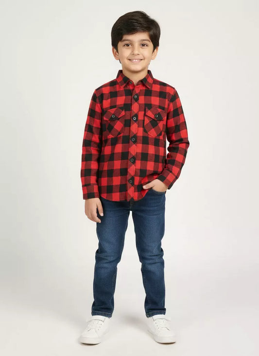 Peelu - Button Down Shirt - Red