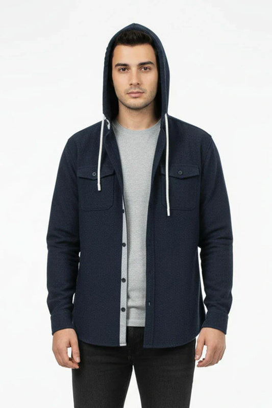 Peelu - Hooded Button Down Shirt