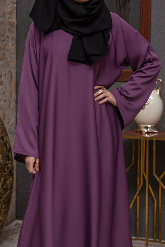 Malbus - Abaya - Light Purple Plain Straight Closed