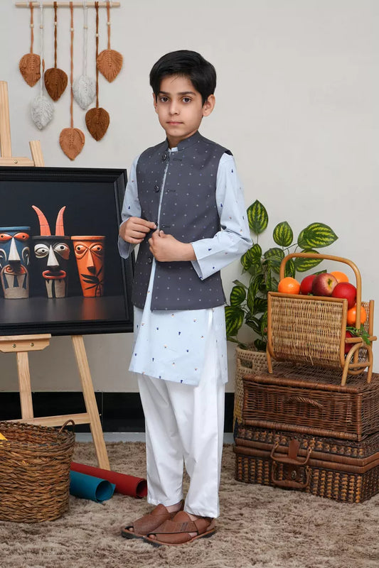 Maqsood Garments - Kid's Waist Coat - Charcoal Gray