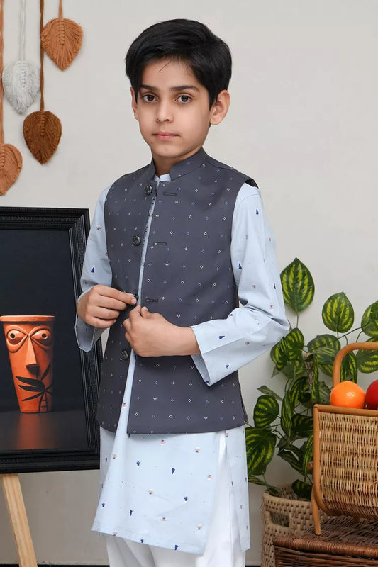 Maqsood Garments - Kid's Waist Coat - Charcoal Gray
