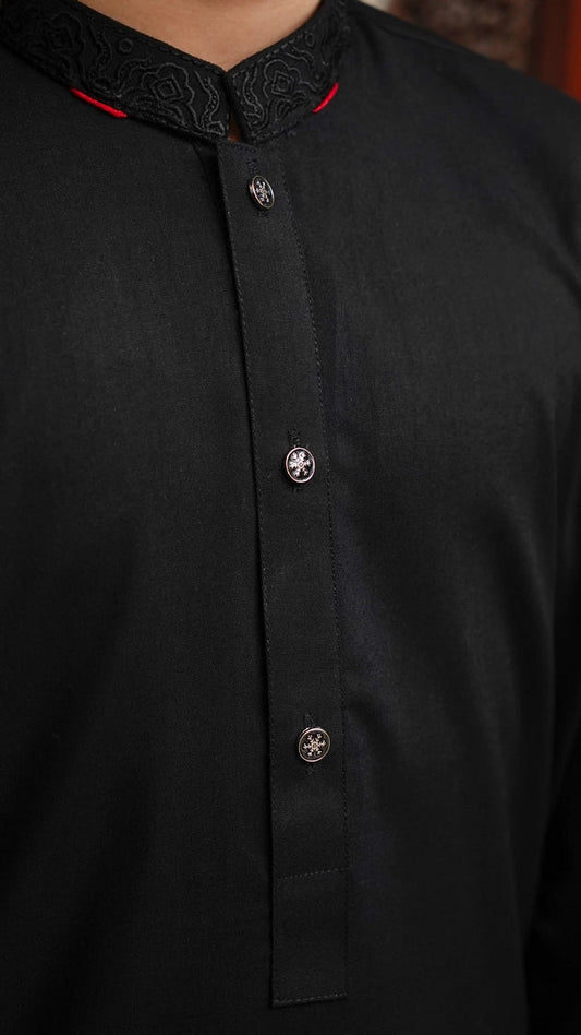 Maqsood Garments - Kid's Wash & Wear Kurta - Jet Black