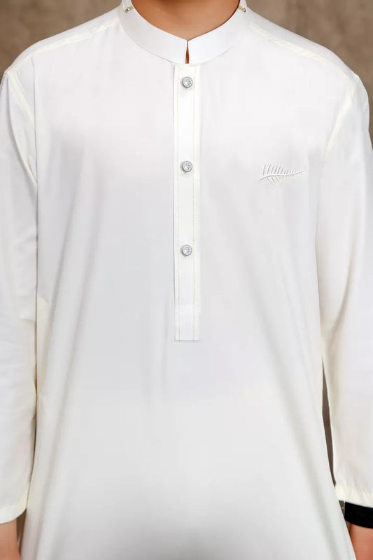 Maqsood Garments - Kid's Kameez Shalwar - Boski Off-White