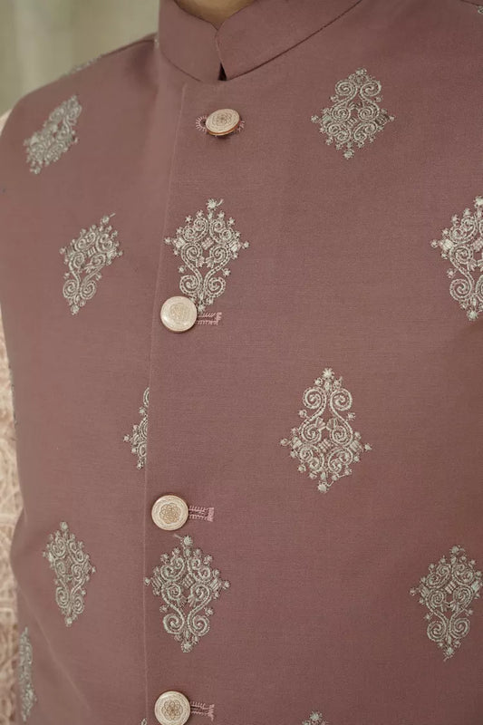 Maqsood Garments - Embroidery Kid's Waistcoat - Red