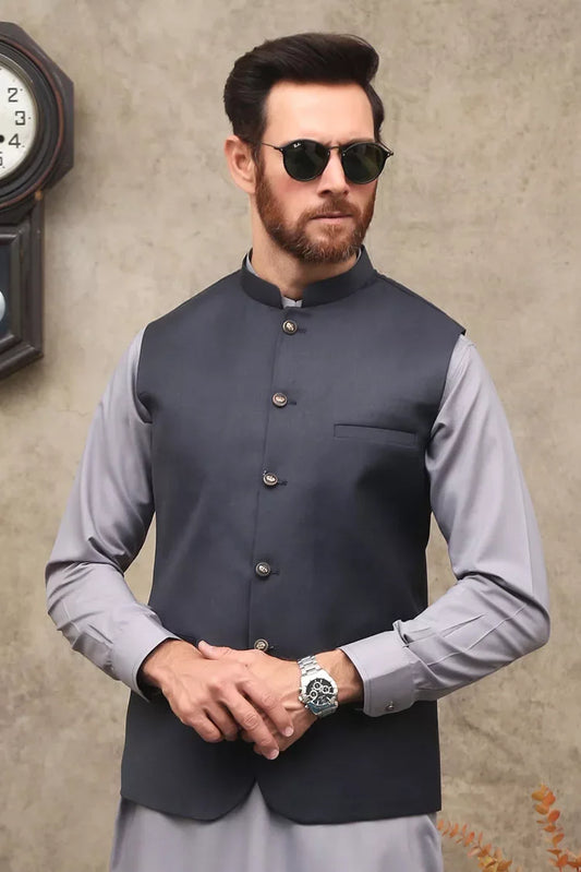 Maqsood Garments - Men's Waistcoat - Charcoal Grey
