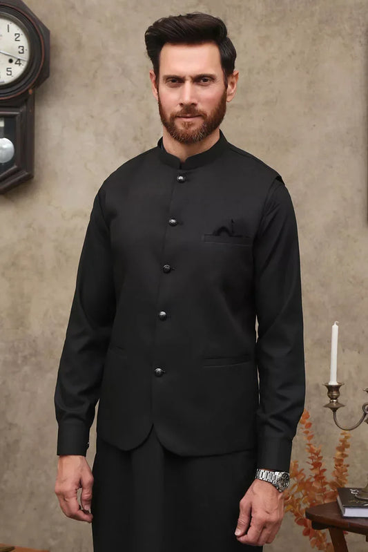 Maqsood Garments - Tropical Men's Waistcoat - Black