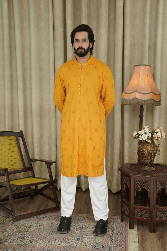 Maqsood Garments - Embroidered Men's Kurta - Mustrad