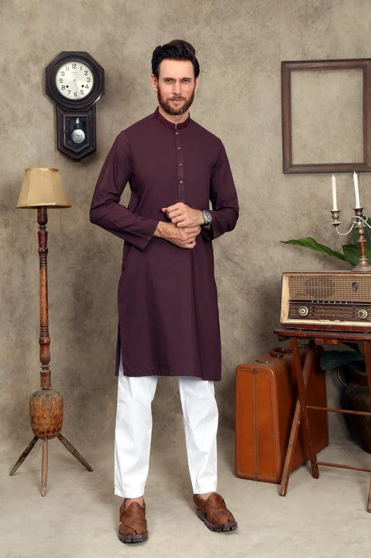 Maqsood Garments - Men's Wash & Wear Kurta - Maroon