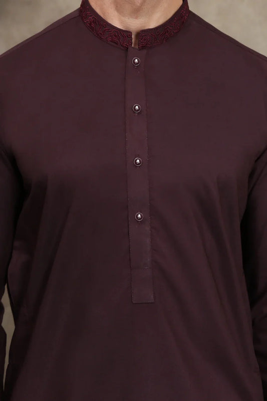 Maqsood Garments - Men's Wash & Wear Kurta - Maroon