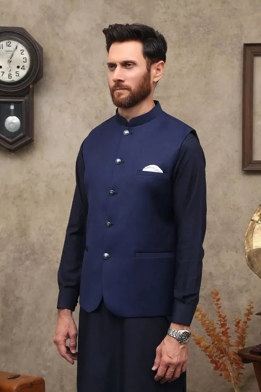 Maqsood Garments - Tropical Men's Waistcoat - Blue