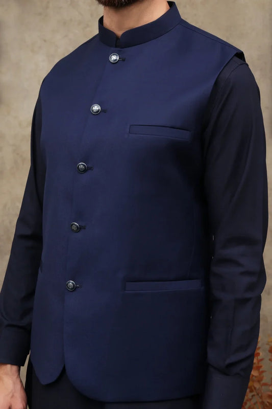 Maqsood Garments - Tropical Men's Waistcoat - Blue