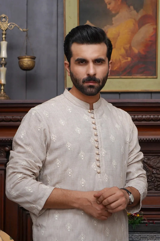 Maqsood Garments - Linen Men's Kurta - Off White