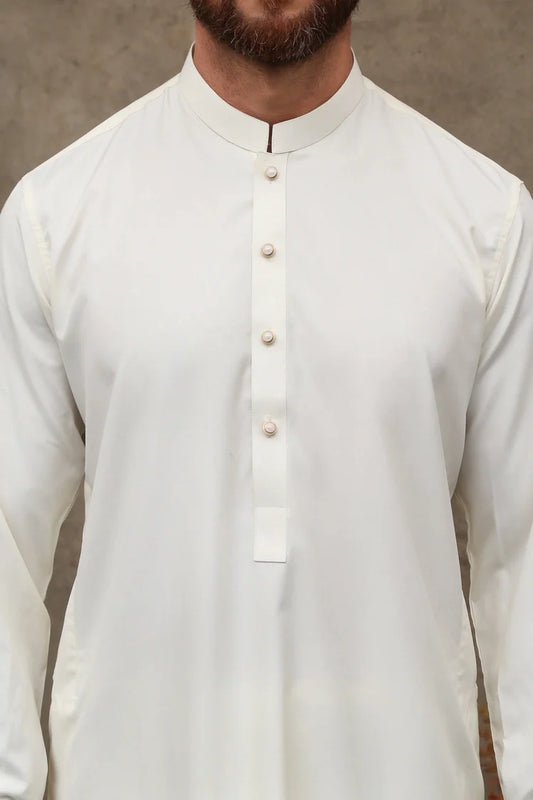Maqsood Garments - Men's Shalwar Kameez - Boski Off-White
