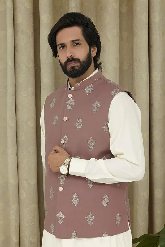 Maqsood Garments - Embroidery Men's Waistcoat - Red