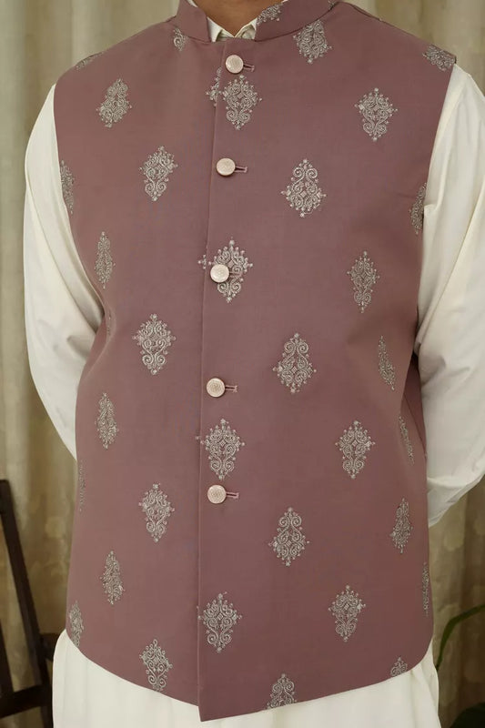 Maqsood Garments - Embroidery Men's Waistcoat - Red