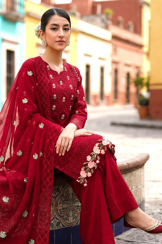 Maherposh - Luxury Festive Embroidered Lawn Suit - 3 Piece