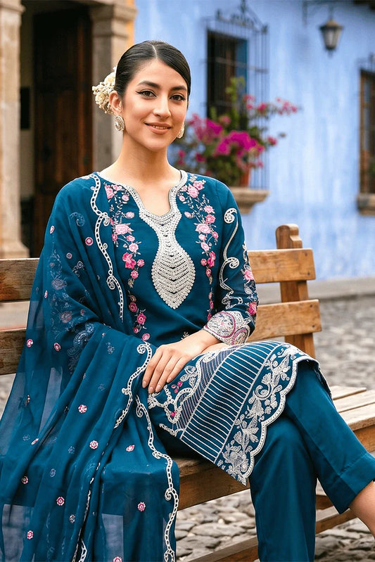 Maherposh - Luxury Festive Embroidered Lawn Suit - 3 Piece