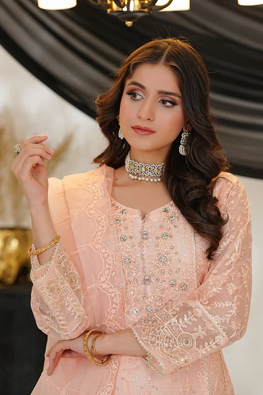 Alsiyaab - Adaa e Khaas - 3 Piece - Roshni - Peach