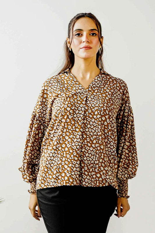 Peelu - Printed Top with Cuff Details