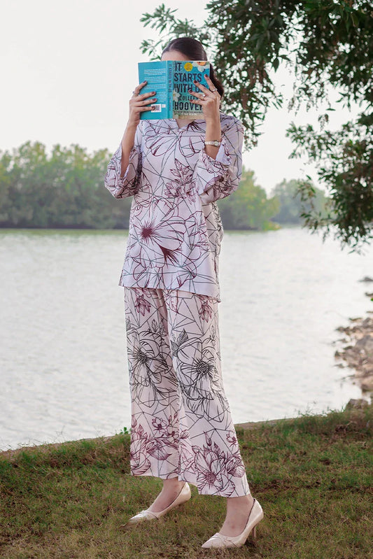 Picture of Tasneem Shamim - Sofia - Crepe - Co-ords - Available at Raja Sahib