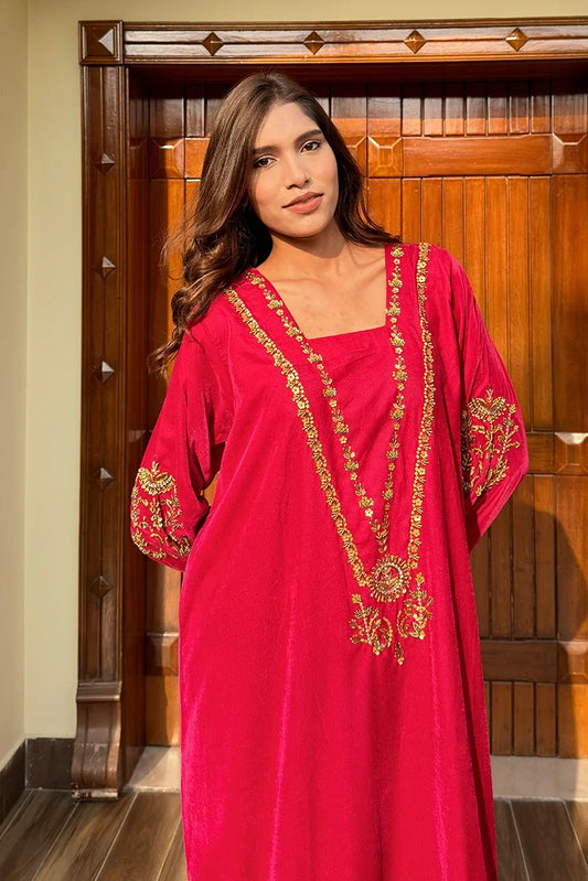 Ombrella - Velvet collection - Kaftan Cherry pink