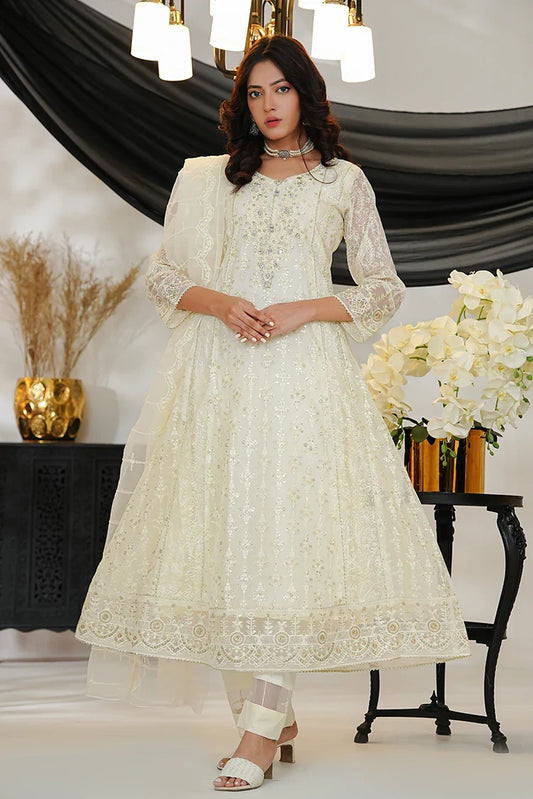 Alsiyaab - Adaa e Khaas - 3 Piece - Roshni - Off White