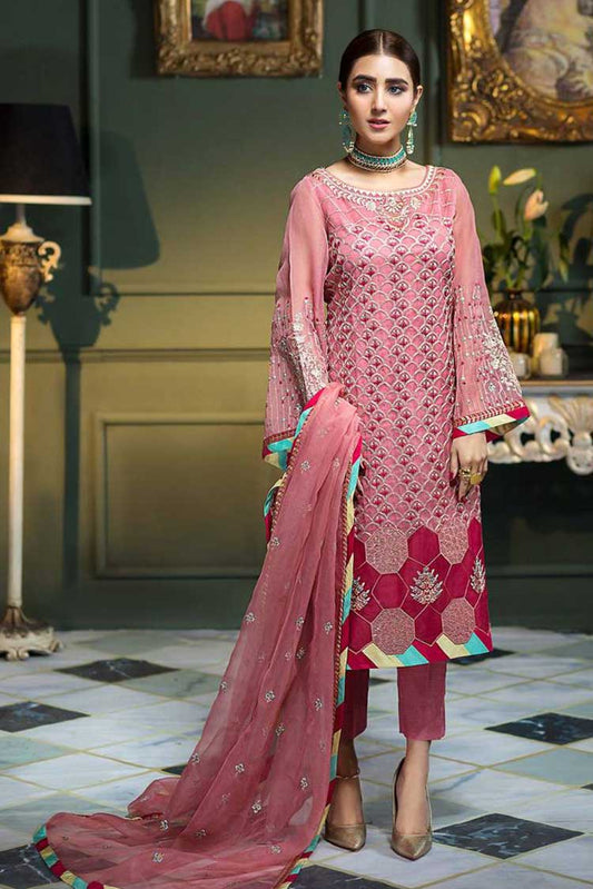 Picture of <!--bry-->Charizma - CHMW 20 Flamingo Eve Chimmer Embroidered Chiffon Collection Vol 3 - Available at Raja Sahib