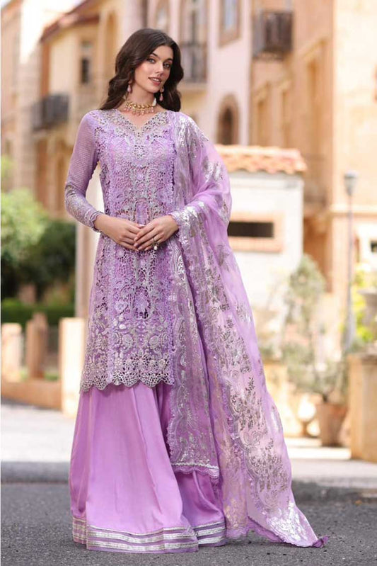 Picture of <!--afq-->Noor by Saadia Asad - D6 Nura Noor Chiffon Handwork Schiffli And Laserkari Collection - Available at Raja Sahib