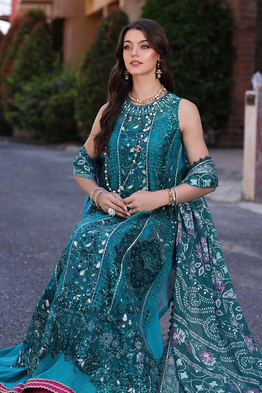 Picture of <!--afp-->Noor by Saadia Asad - D8 Zareen Noor Chiffon Handwork Schiffli And Laserkari Collection - Available at Raja Sahib