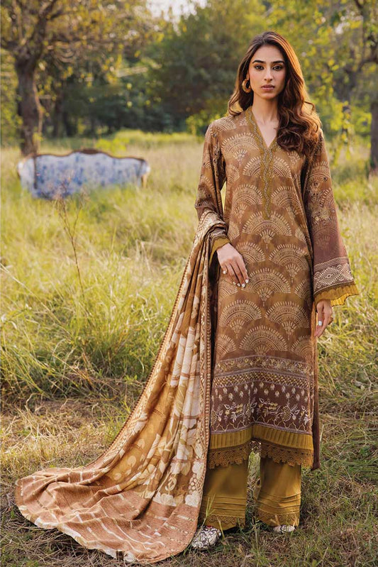 Picture of <!--sx-->Nureh - NSG 138 Gardenia Embroidered Printed Leather Peach Collection Vol 6 - Available at Raja Sahib