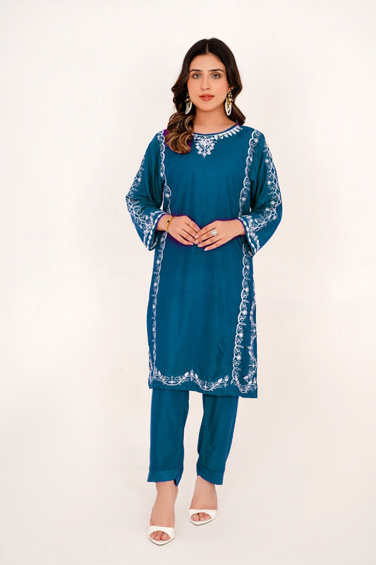Damask - Embroidered Winter Pret Collecion - 2 PC - Zaib