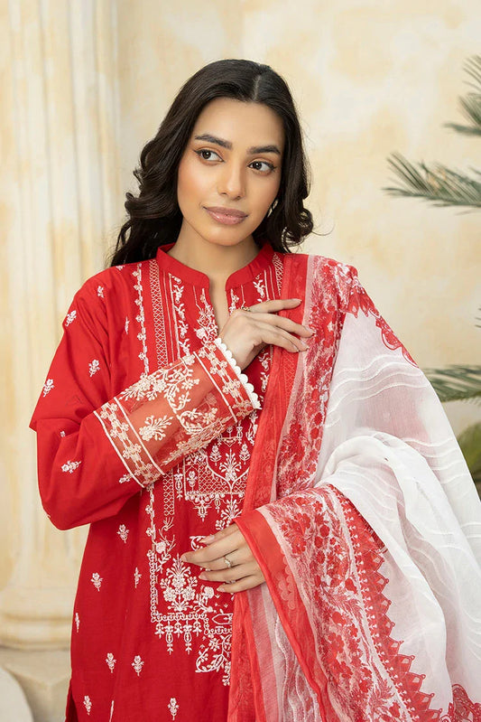 Ziara - Embroidered Lawn Suit - 3 Piece - SKU-09