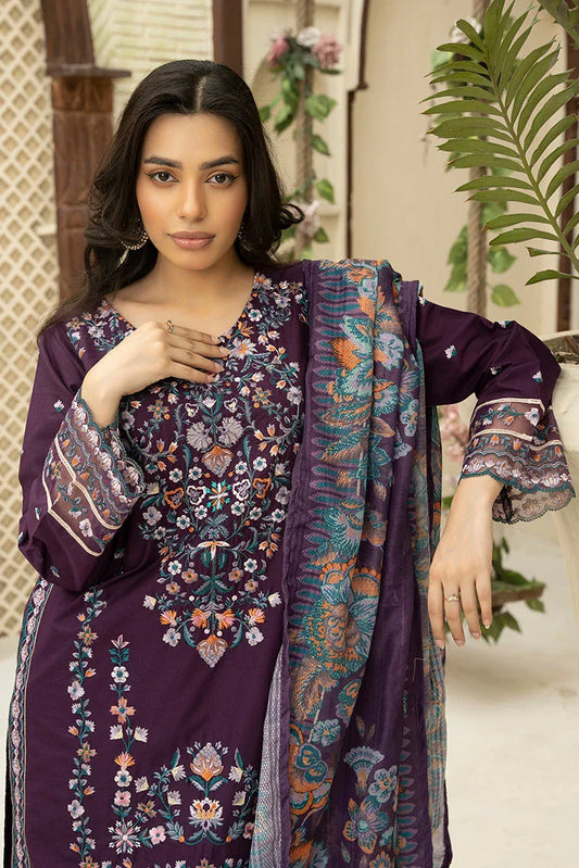 Ziara - Embroidered Lawn Suit - 3 Piece - SKU-10