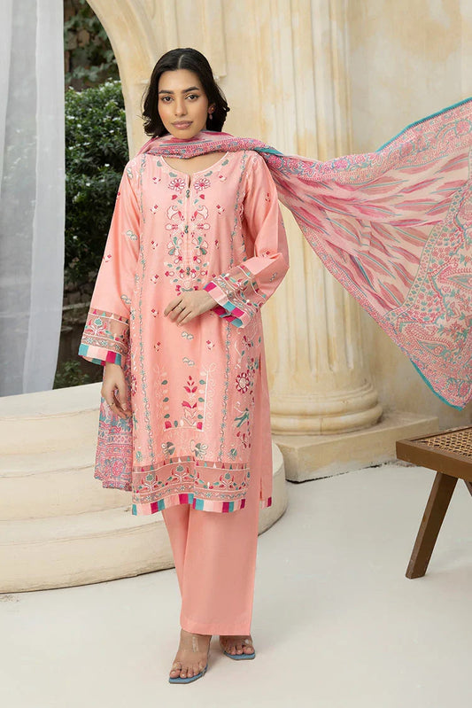 Ziara - Embroidered Lawn Suit - 3 Piece - SKU-07