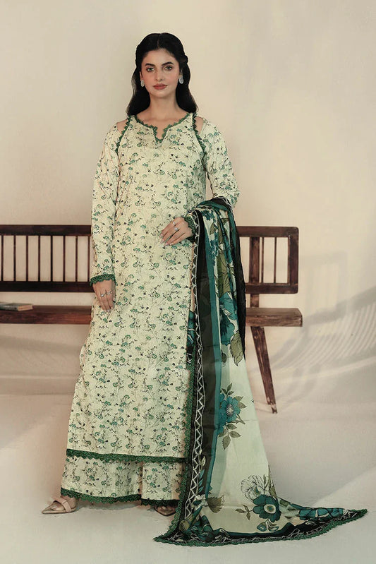 Ziara - Medow Fressia - Unstitched - 3 PC - Fiona