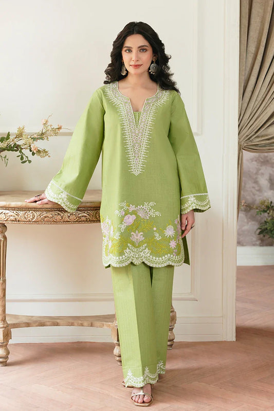 Zarlay - Heer Embroidered Pret - Gull