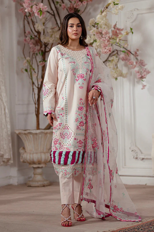 Zarlay - Gull Bahar Luxury Lawn - 3 Piece - Charming Blush Pink