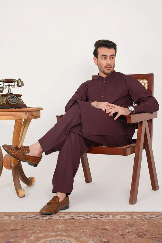Shalwar Kameez Dress for Men With Buttoned Placket