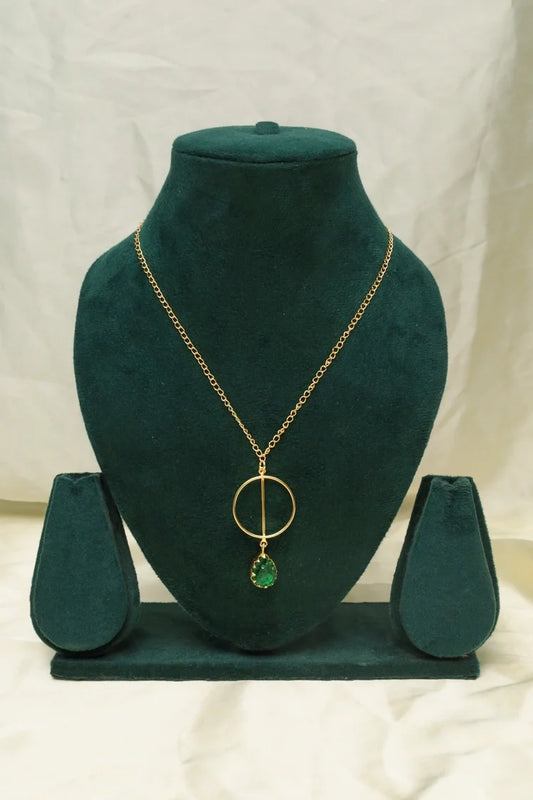 Zehnaz - Green Drop Necklace
