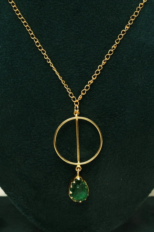 Zehnaz - Green Drop Necklace
