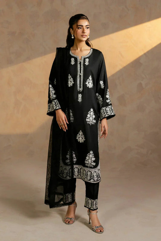 Picture of Zehnaz - Embroidered Raw Silk Set - 3 Piece - Reya - Available at Raja Sahib