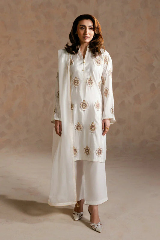 Picture of Zehnaz - Embroidered Raw Silk 3 Piece - Adan - Available at Raja Sahib