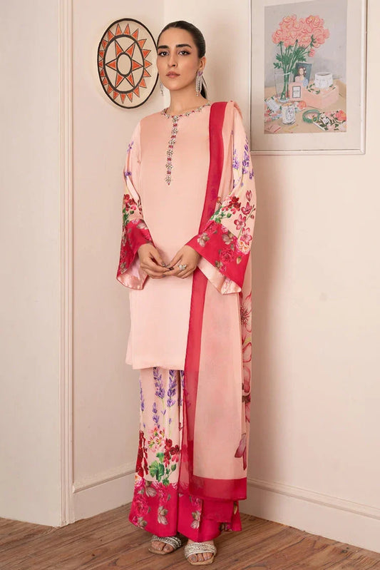 Picture of <!--bdj-->Stitch Vibes - Morganite RTW Collection - 3 PC - Peach Pink Dress - Available at Raja Sahib