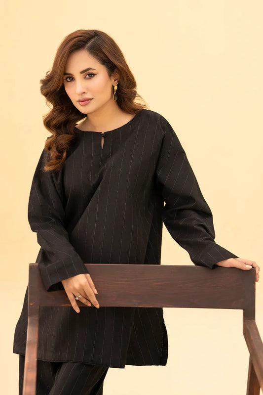 Zarlay - Khaddar Co-ord Set - Black