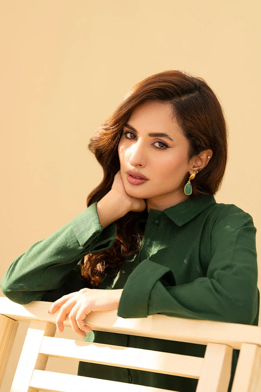 Zarlay - Khaddar Co-ord Set - Green