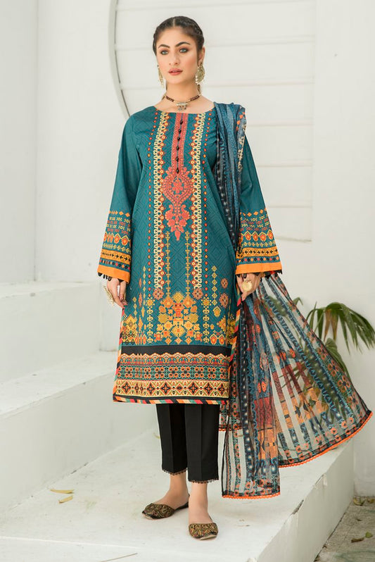 Ellena - 3-PC Stitched Lawn Suit